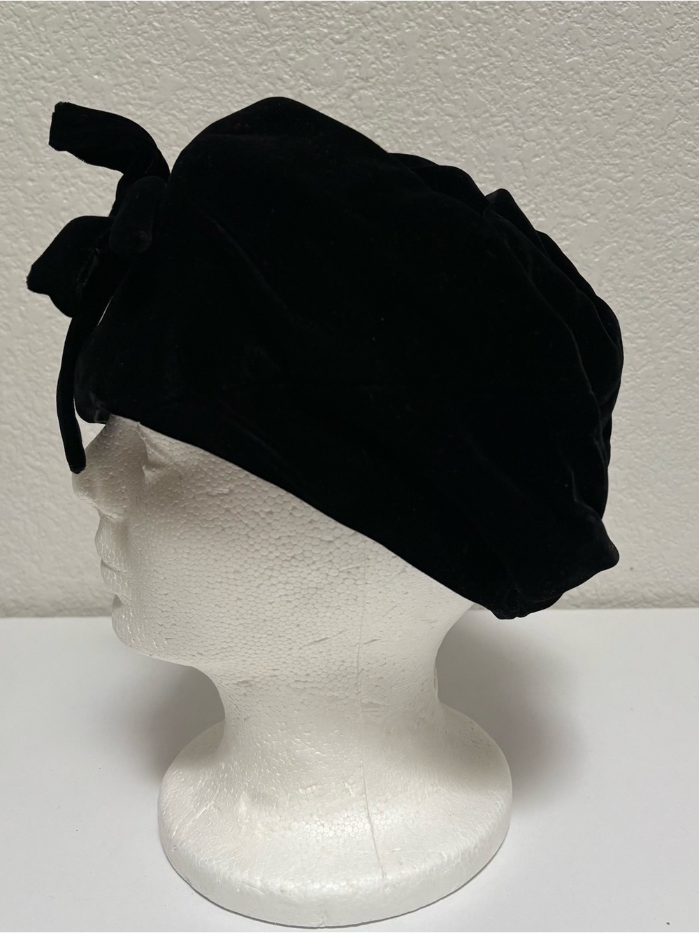 Black Velvet Knotted Turban Hat - Women Accessories